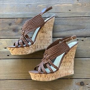Women’s Tan / Brown Wedge Sandals - Size 8.5
